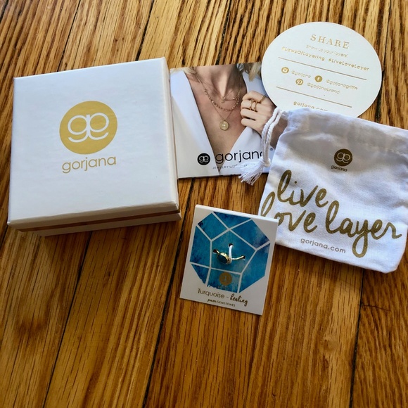 Gorjana Power Gemstone Turquoise Charm Ring - Picture 3 of 5